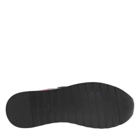 Baskets en cuir kaki à semelle semi-compensée et à lacets élastiqués à lurex - Image 8