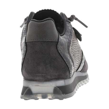 Baskets running en cuir anthracite avec patchs à aspect de serpent - Image 6