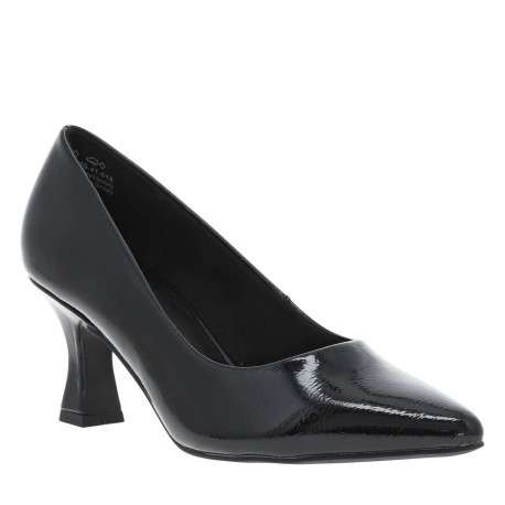 Escarpins noirs vernis à talon décroché moyen et bonbout antidérapant - Image 3