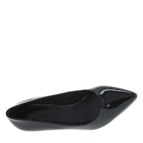 Escarpins noirs vernis à talon décroché moyen et bonbout antidérapant - Image 4