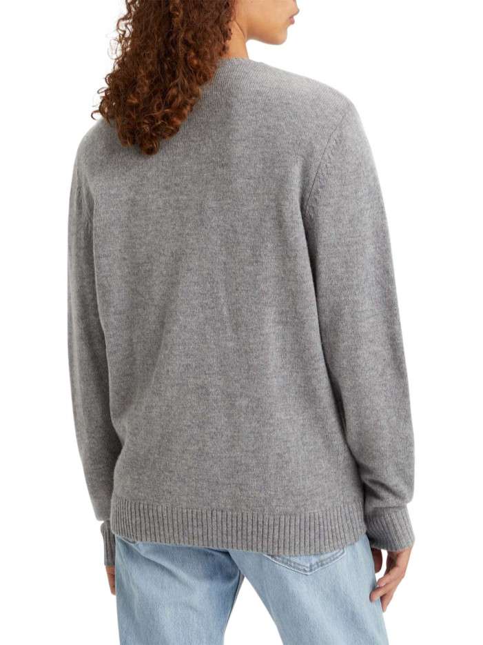 Pull Levi's Homme Col V En Laine/coton - Taille M, Gris - Occasion Très Bon état