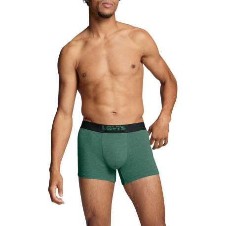 Lot de 2 boxers fermés classiques en coton stretch bleu marine et vert - Image 3