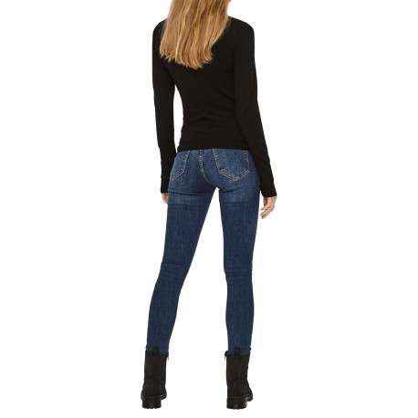 Pull noir uni avec une coupe près du corps et un col roulé - Image 6