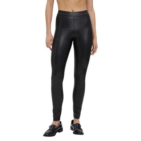 Legging noir uni avec une coupe skinny et une taille élastiquée - Image 5