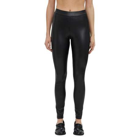 Legging noir uni avec une coupe skinny et une taille élastiquée - Image 6