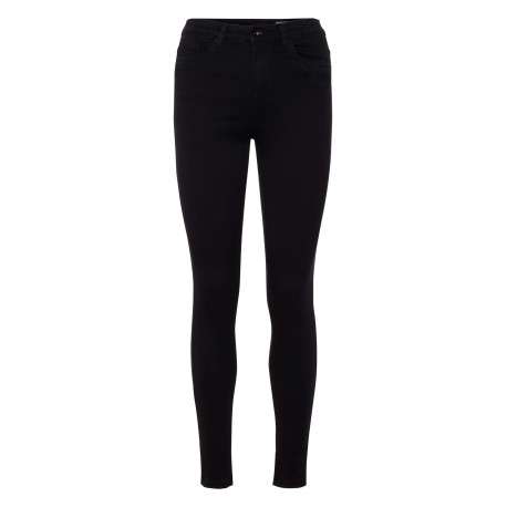 Pantalon Sophia noir en coton mélangé uni coupe slim 5 Poches - Image 3