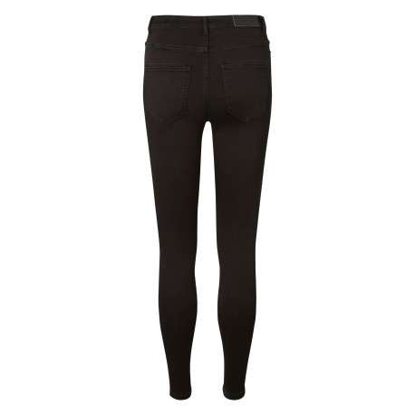 Pantalon Sophia noir en coton mélangé uni coupe slim 5 Poches - Image 4
