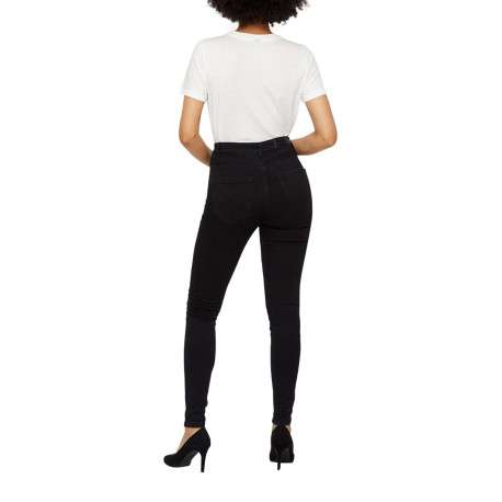 Pantalon Sophia noir en coton mélangé uni coupe slim 5 Poches - Image 5