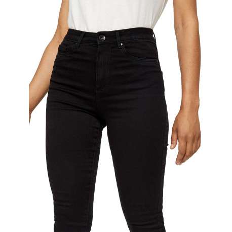Pantalon Sophia noir en coton mélangé uni coupe slim 5 Poches - Image 7