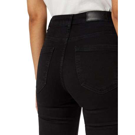 Pantalon Sophia noir en coton mélangé uni coupe slim 5 Poches - Image 8