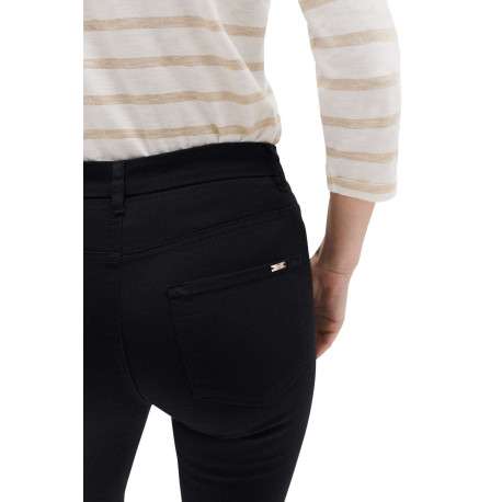 Pantalon en coton mélangé noir avec une coupe slim et une taille intermédiaire - Image 4