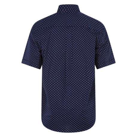 Chemise en coton marine avec une coupe droite et un col français - Image 2