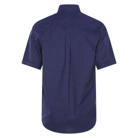 Chemise en coton marine avec une coupe droite et un col américain - Image 2