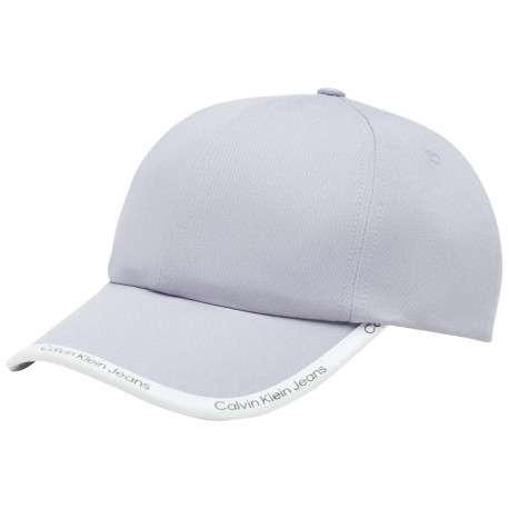 Casquette en coton biologique lilas unie avec liseré blanc logotypé
