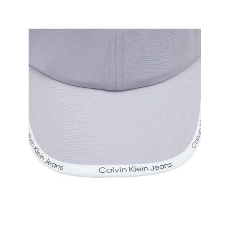 Casquette en coton biologique lilas unie avec liseré blanc logotypé - Image 3