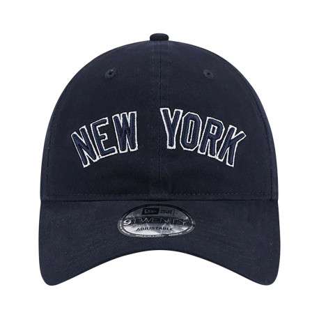 Casquette en coton marine unie avec une coupe dad cap et logo brodé - Image 3