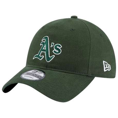 Casquette en coton verte unie avec une coupe dad cap et logo brodé