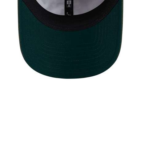 Casquette en coton verte unie avec une coupe dad cap et logo brodé - Image 6