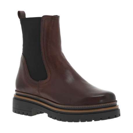 Boots en cuir chocolat avec contrefort renforcé et fermeture à soufflet élastiqué - Image 3