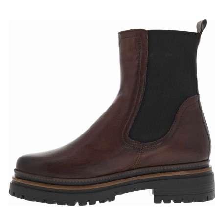 Boots en cuir chocolat avec contrefort renforcé et fermeture à soufflet élastiqué