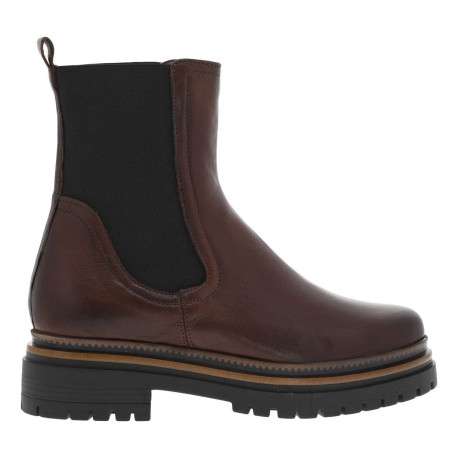 Boots en cuir chocolat avec contrefort renforcé et fermeture à soufflet élastiqué - Image 2