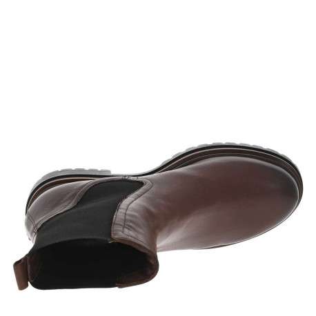 Boots en cuir chocolat avec contrefort renforcé et fermeture à soufflet élastiqué - Image 4