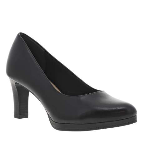 Éscarpins en cuir noir avec un talon à décroché haut effet bois - Image 9