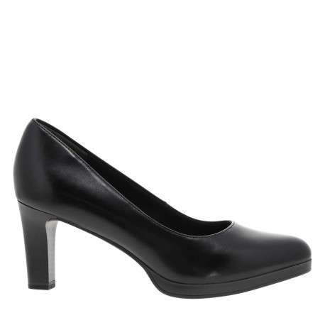 Éscarpins en cuir noir avec un talon à décroché haut effet bois - Image 2
