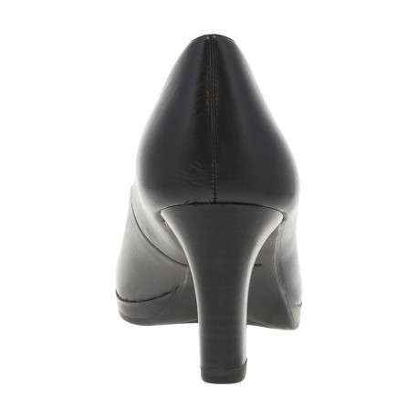 Éscarpins en cuir noir avec un talon à décroché haut effet bois - Image 12