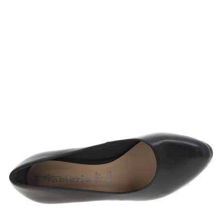Éscarpins en cuir noir avec un talon à décroché haut effet bois - Image 10