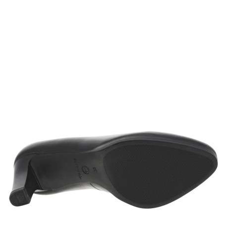 Éscarpins en cuir noir avec un talon à décroché haut effet bois - Image 11