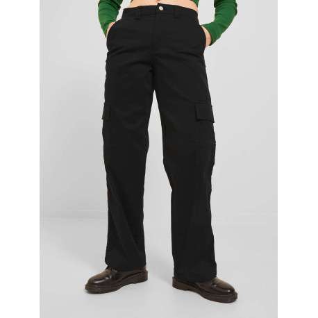 Pantalon Cargo noir uni avec une coupe regular fit et des poches arrières - Image 3