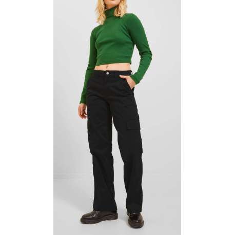 Pantalon Cargo noir uni avec une coupe regular fit et des poches arrières - Image 6