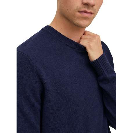 Pull bleu chiné Lambswool Knit Crew Neck Ln en laine mélangée et col rond - Image 4
