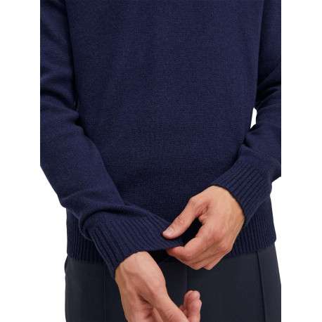 Pull bleu chiné Lambswool Knit Crew Neck Ln en laine mélangée et col rond - Image 5