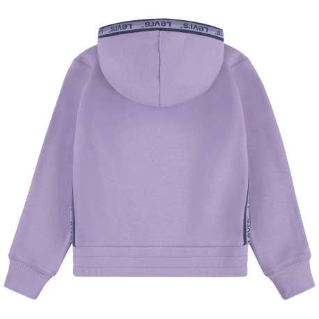 Sweat lilas uni avec nom de la marque inscrit sur la capuche - Image 2