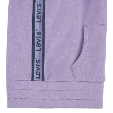 Sweat lilas uni avec nom de la marque inscrit sur la capuche - Image 4