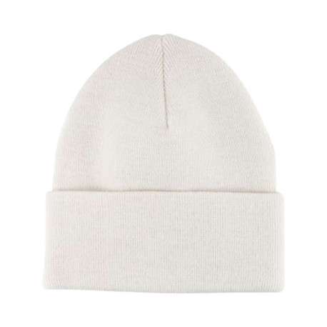 Bonnet blanc uni avec le logo de la marque brodé sur le revers - Image 2