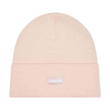 Bonnet rose uni avec le logo de la marque brodé sur le revers