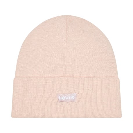 Bonnet rose uni avec le logo de la marque brodé sur le revers