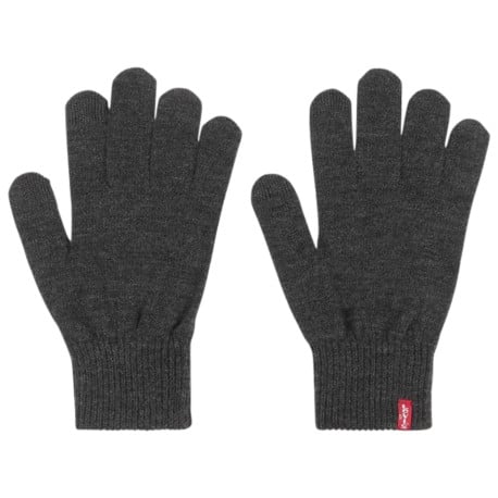 Paire de gants gris anthracite chinés à poignets en maille côtelée