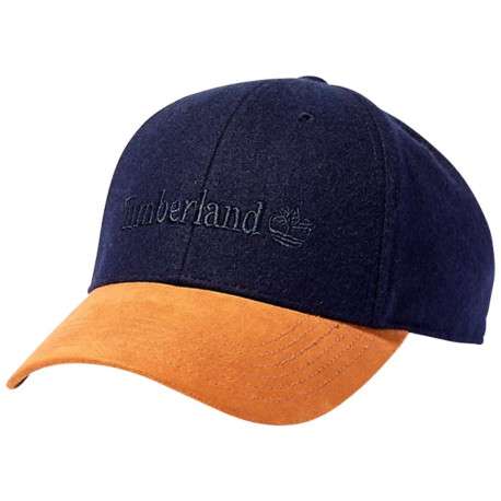 Casquette en laine bleu marine bicolore avec visière en camel