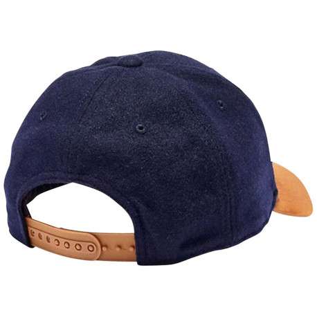 Casquette en laine bleu marine bicolore avec visière en camel - Image 3