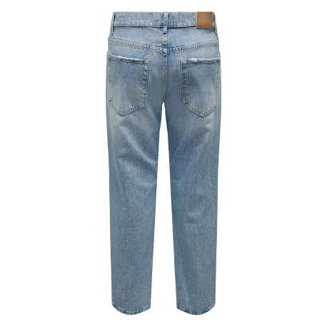 Jean Edge Loose en coton stone uni avec une coupe regular fit et 5 poches - Image 3