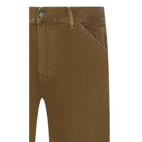 Pantalon en coton camel avec une coupe regular fit et 5 poches - Image 3