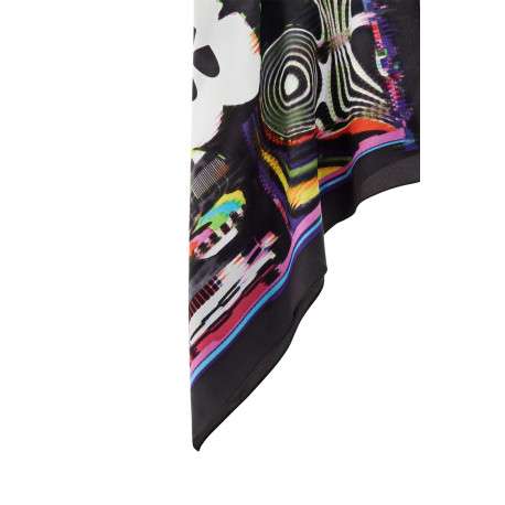 Foulard noir en soie avec tête de mickey imprimé dessus - Image 6