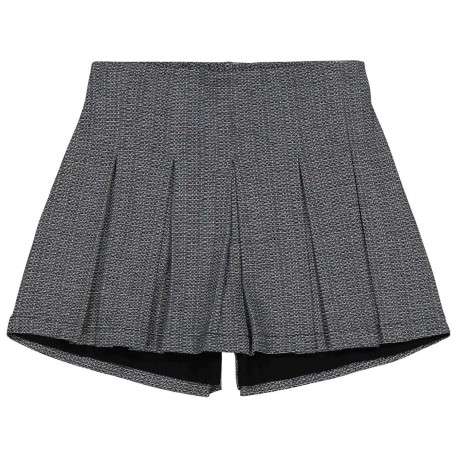 Jupe courte noire et grise chinée à lurex avec une coupe évasée - Image 4
