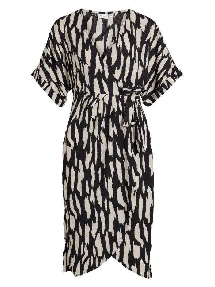 Robe courte noire zebré à...