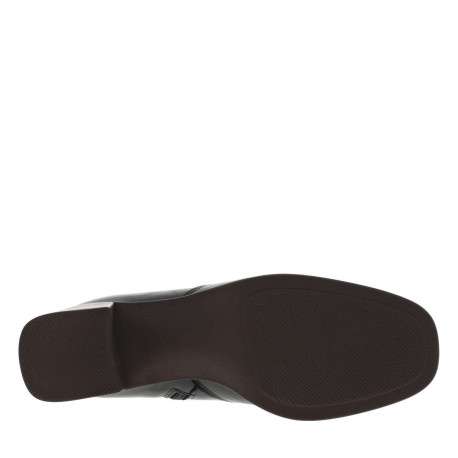 Boots en cuir noires à semelle à talon décroché haut avec une languette - Image 11
