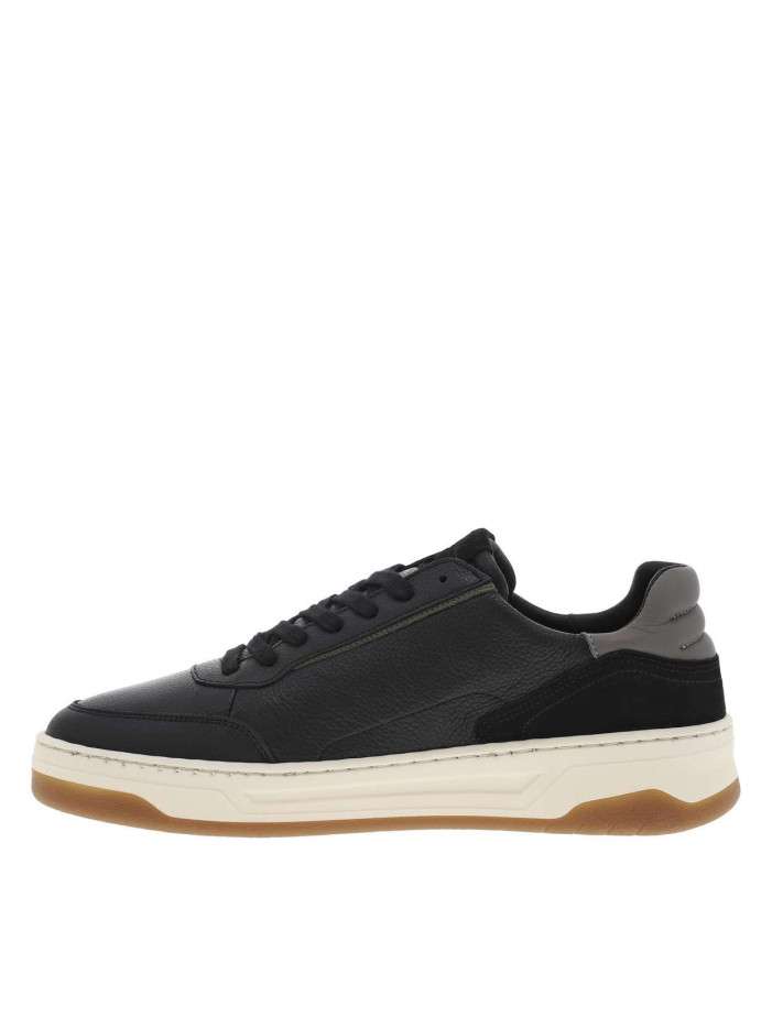 Baskets en cuir noires à...